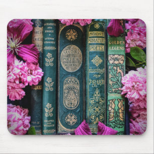 Mousepad Livros antigos e Rosas antigos