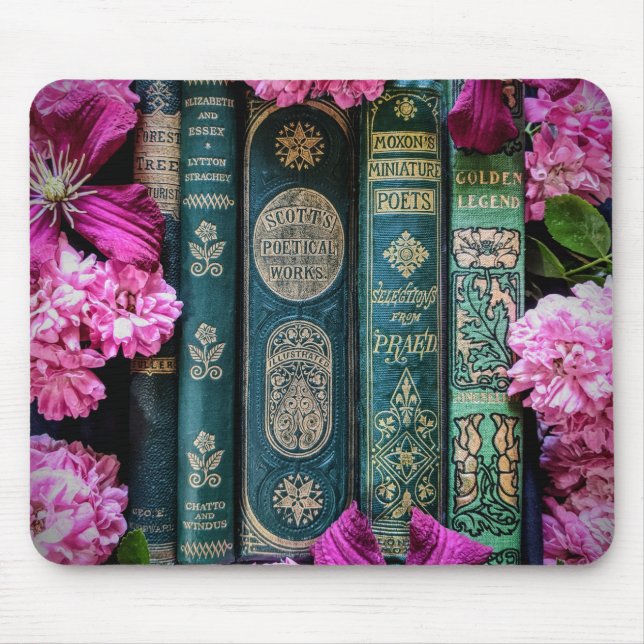 Mousepad Livros antigos e Rosas antigos (Frente)
