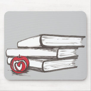 Mousepad Livros + Apple customizável