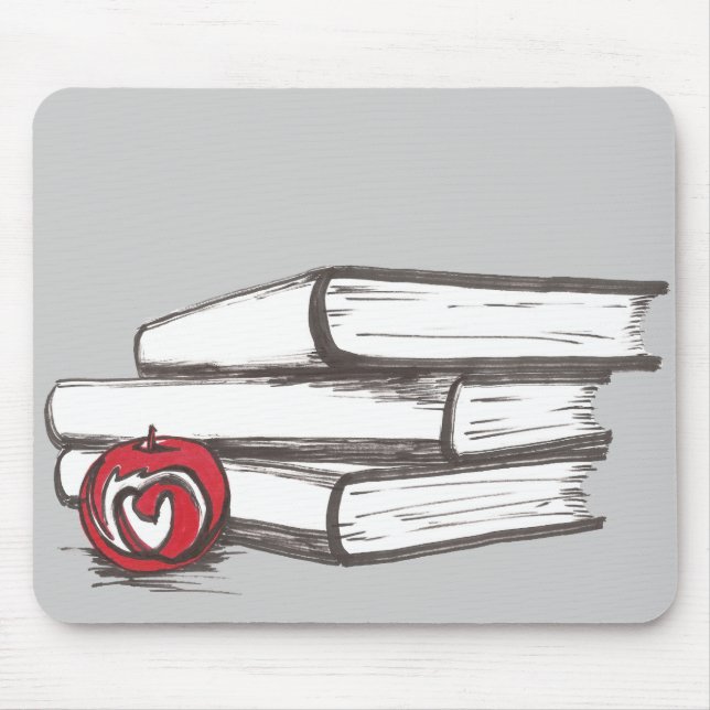 Mousepad Livros + Apple | customizável (Frente)