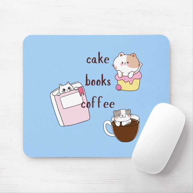 Mousepad Livros de Bolo Café (Com mouse)