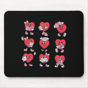 Mousepad Livros de Leitura de Coração de Doce Engraçados Bi
