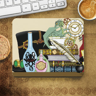 Mousepad Livros de Poções de Dragões Steampunk