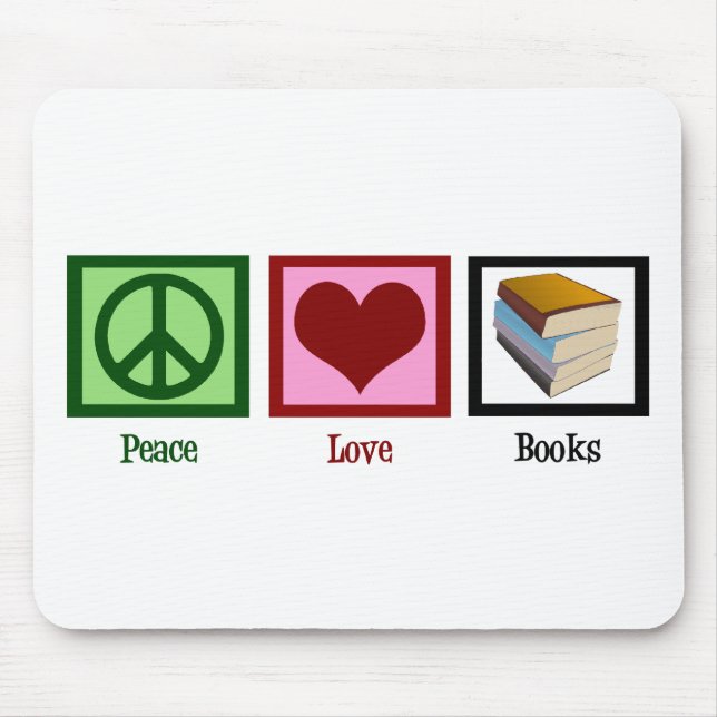 Mousepad Livros do amor da paz (Frente)