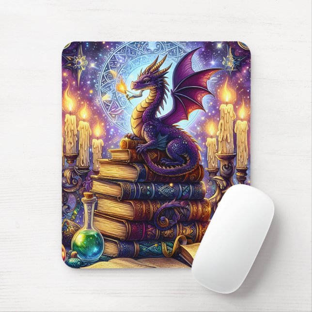 Mousepad Livros do Mágico Dragão Místico (Com mouse)