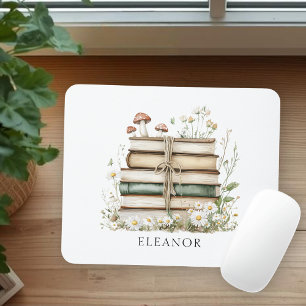 Mousepad Livros Florais Vintage em Aquarela Femininos