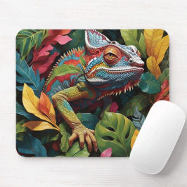 Mousepad Lizard Leaves & Colour