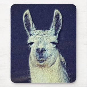 Mousepad Llama Face Digital Penciure Art
