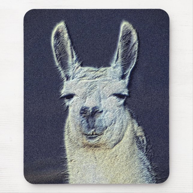 Mousepad Llama Face Digital Penciure Art (Frente)