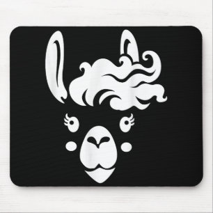 Mousepad Llama Face Eyelashes Halloween Costume Hairstyle