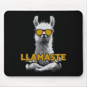 Mousepad Llamaste Yoga Llama Com Óculos De Sol