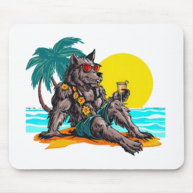 Mousepad lobisomem de férias (Frente)