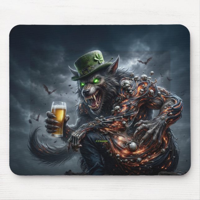 Mousepad Lobisomem Irlandês de 3 Braços (Frente)