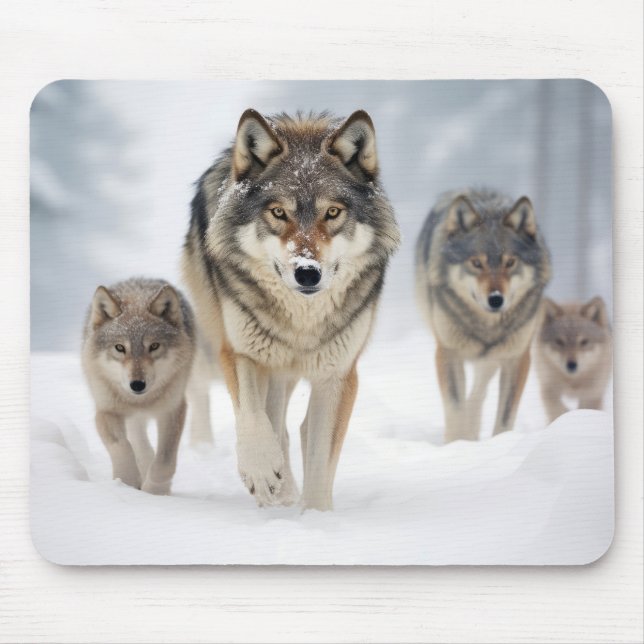 Mousepad Lobo-Animal Familiar Despertando Natureza (Frente)