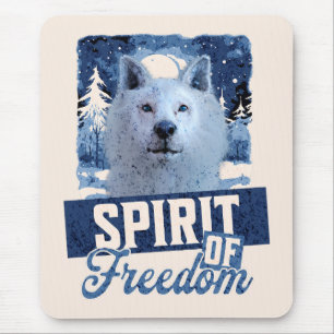 Mousepad Lobo Ártico Espírito de Liberdade Desenho de Vida