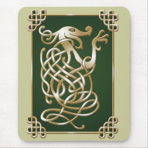 Mousepad Lobo Celta - Fundo Verde