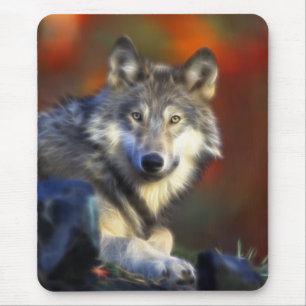 Mousepad Lobo cinzento, fotografia de Digitas da espécie e