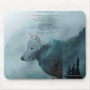 Mousepad Lobo da região selvagem & poema de Eco