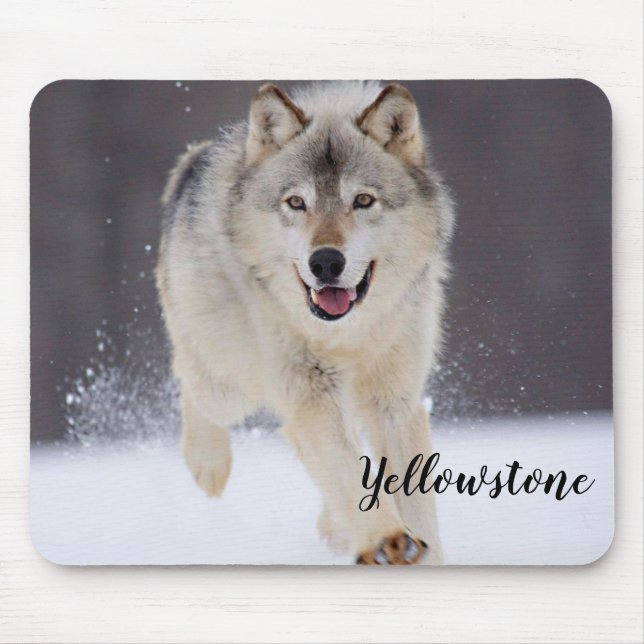 Mousepad Lobo de Almofada-Yellowstone do rato (Frente)