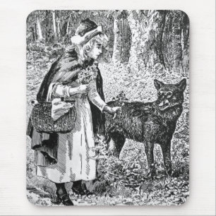 Mousepad Lobo de Mata Vermelho Vermelho com Ilustração Br