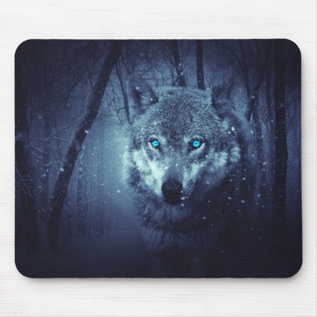 Mousepad Lobo dos olhos azuis (Frente)