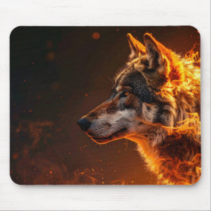 Mousepad Lobo flamejante