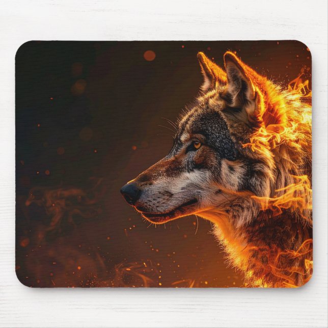 Mousepad Lobo flamejante (Frente)