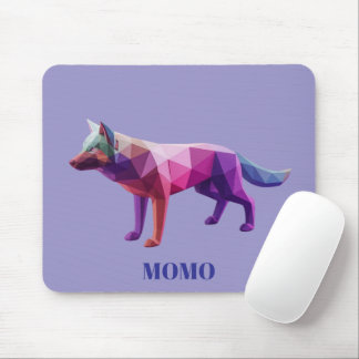 Mousepad Lobo geométrico futurista personalizado Magia fina