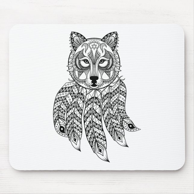 Mousepad Lobo inspirado com Dreamcatcher (Frente)