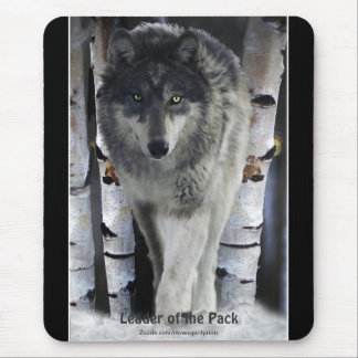 Mousepad Lobo-madeira, neve e árvores Arte da Vida Selvagem
