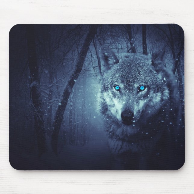 Mousepad Lobo na madeira (Frente)