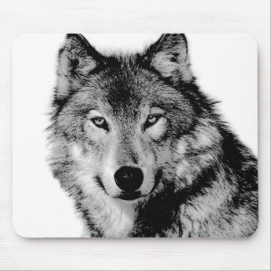 Mousepad Lobo preto & branco