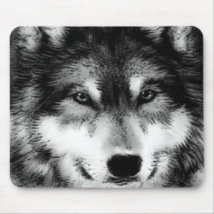 Mousepad Lobo preto & branco