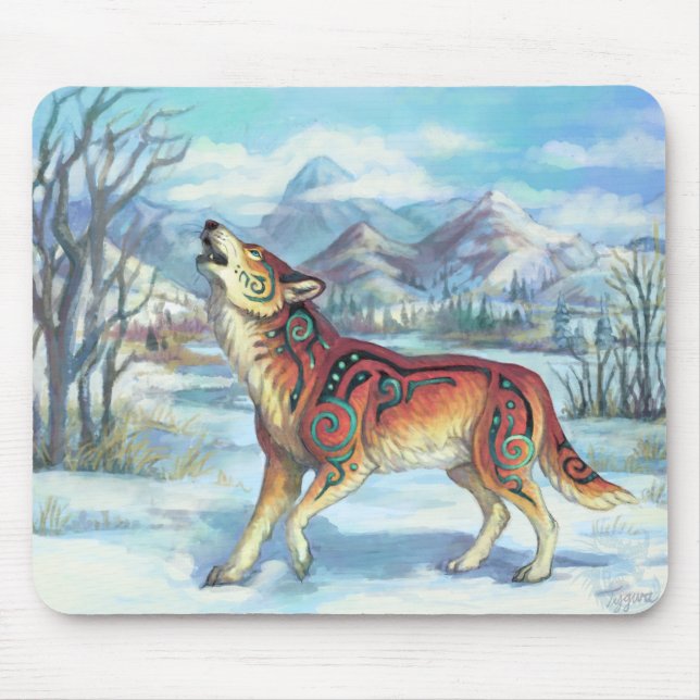Mousepad Lobo Rúnico de Inverno (Frente)