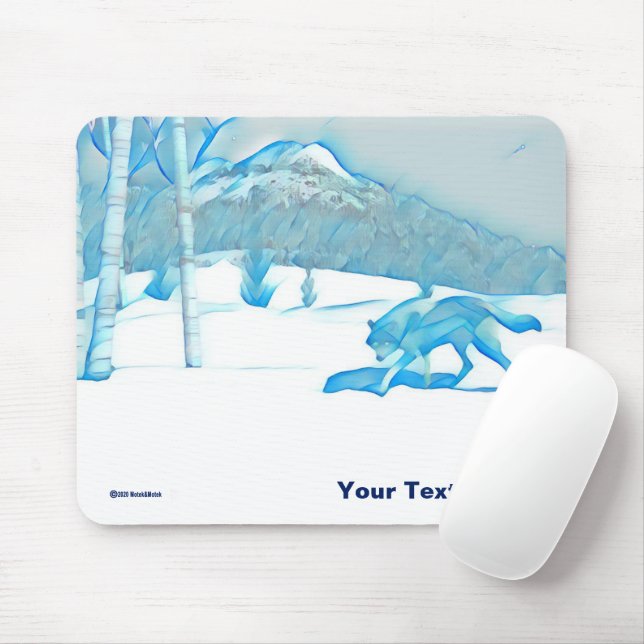 Mousepad Lobo Solitário No WInter (Com mouse)