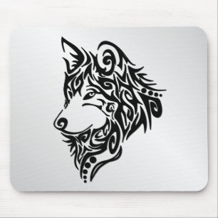 Mousepad Lobo Tribal Negro