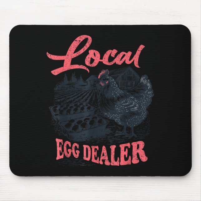Mousepad Local Egg Er Retro Chicken Funny Farmer Easter Adu (Frente)