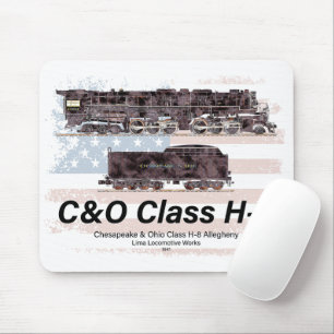 Mousepad Locomotiva Allegheny C&O Classe H-8 - bandeira ame