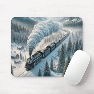 Mousepad Locomotiva Vintage A Vapor No Vale De Snowy