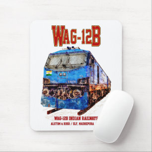 Mousepad Locomotiva WAG-12B. Caminho de ferro da Índia
