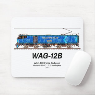 Mousepad Locomotiva WAG-12B. Caminho de ferro da Índia