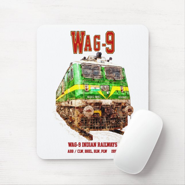 Mousepad Locomotiva WAG-9. Caminho de ferro da Índia (Com mouse)
