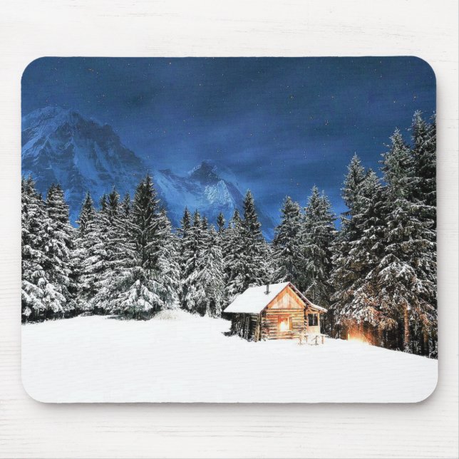 Mousepad Log Cabin Mountain View (Frente)