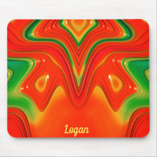Mousepad LOGAN ~ Design vermelho verde e amarelo