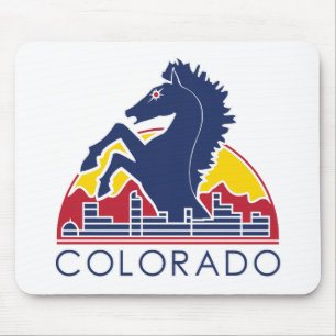 Mousepad Logotipo azul de Colorado do cavalo