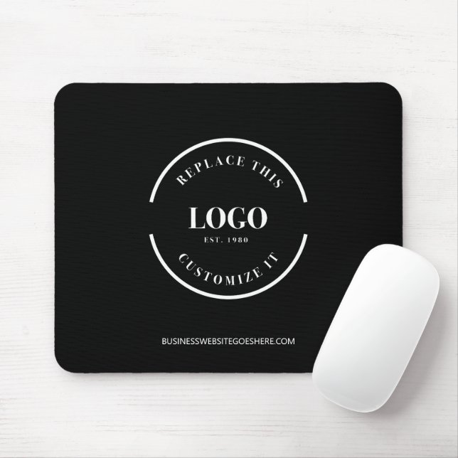 Mousepad Logotipo branco de empresa personalizado simples p (Com mouse)