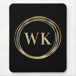 Mousepad Logotipo clássico Monograma preto Dourado