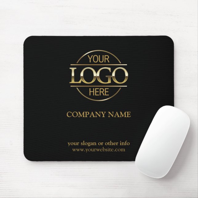Mousepad Logotipo comercial da empresa do Promocional preto (Com mouse)
