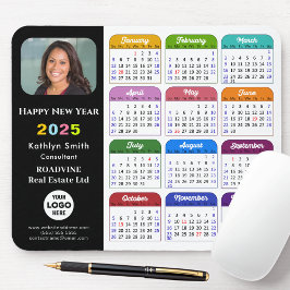Mousepad Logotipo comercial do Calendário 2025 Colorido pre
