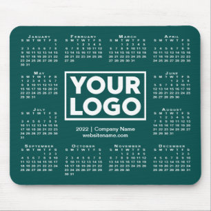 Mousepad Logotipo comercial do calendário moderno 2022 Azu